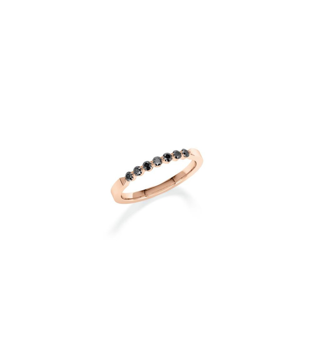 Anillo de oro rosa con diamantes negros | Staring