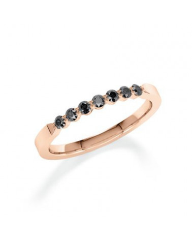 Anillo de oro rosa con diamantes negros | Staring