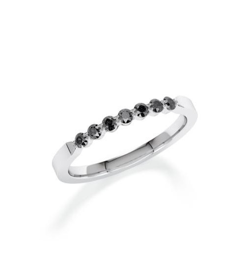 Anillo de oro blanco o platino con diamantes negros | Staring