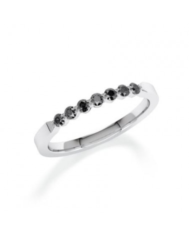 Anillo de oro blanco o platino con diamantes negros | Staring