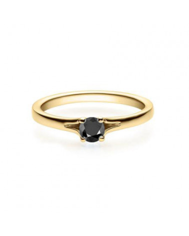 Anillo de oro amarillo con diamante negro | Staring