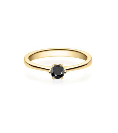 Anillo de compromiso solitario con diamante negro | Staring