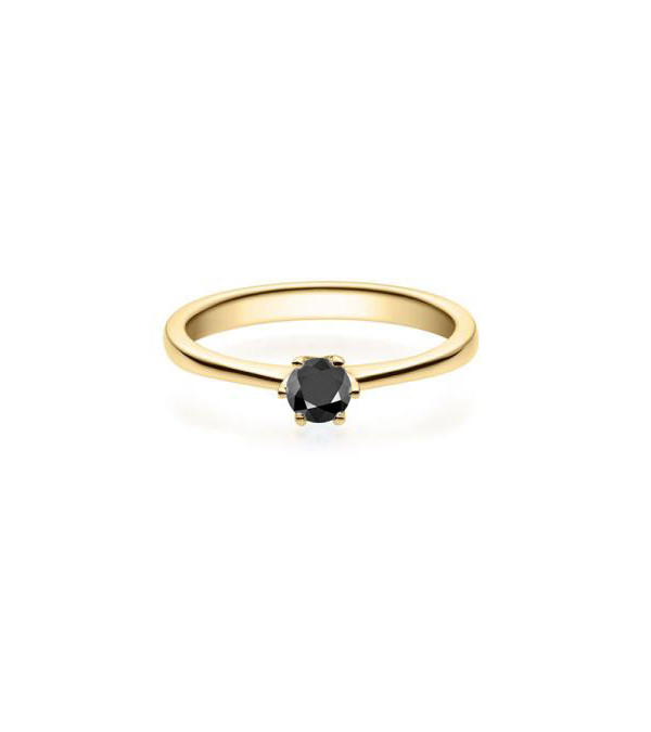 Anillo de compromiso solitario con diamante negro | Staring