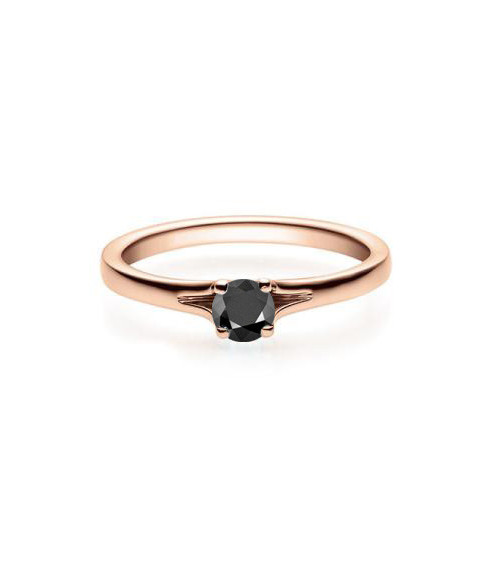 Anillo de oro rosa con diamante negro | Staring