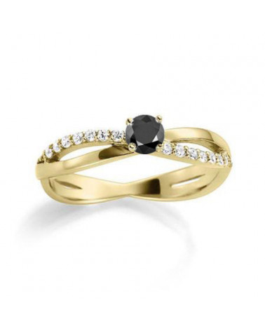 Exclusivo anillo de oro con un diamante negro | Staring