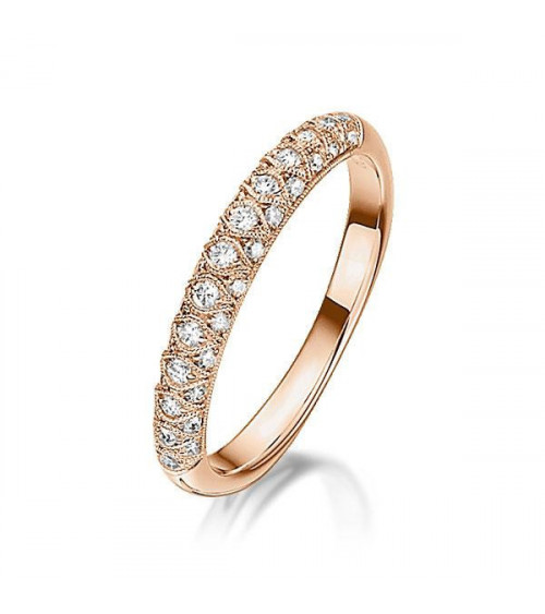 Anillo de oro de 18 quilates con diamantes curvado | Staring