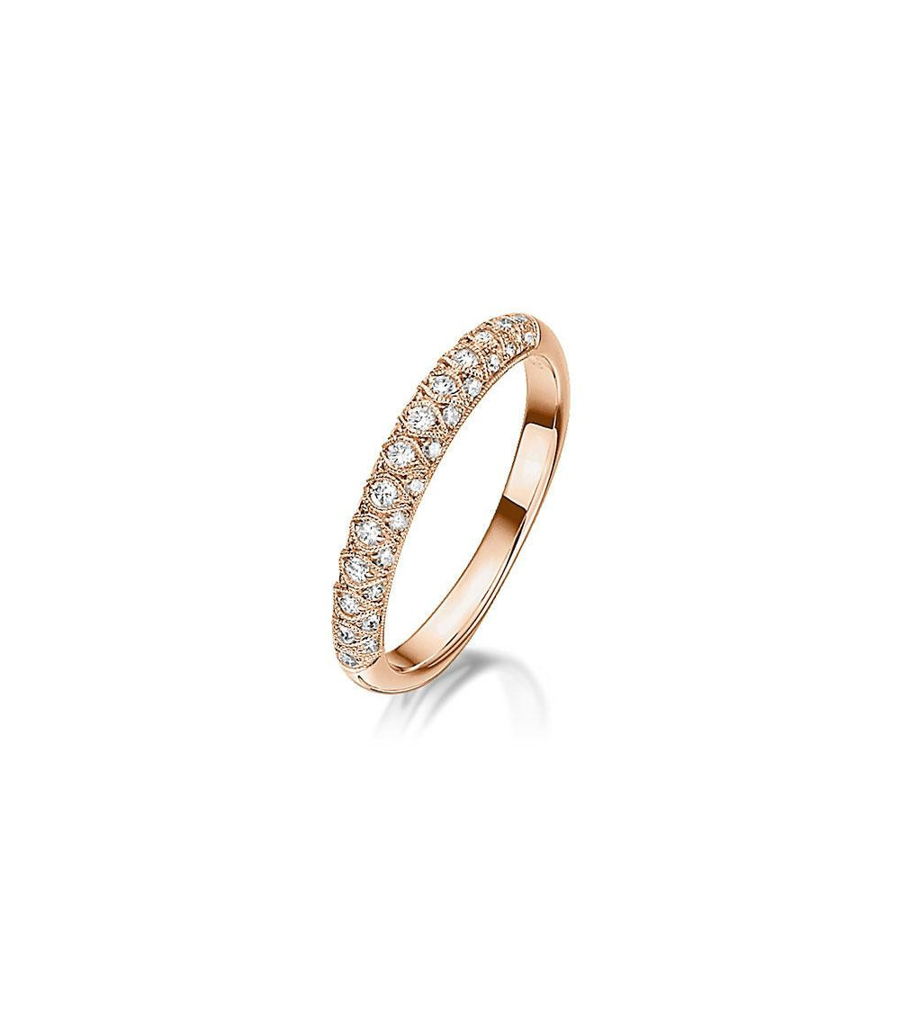 Anillo de oro de 18 quilates con diamantes curvado | Staring