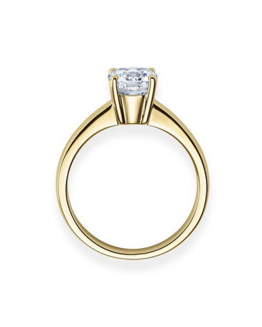 Gold engagement ring with synthetic and responsible diamond | Staring