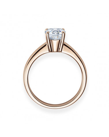 Gold engagement ring with synthetic diamond | Staring