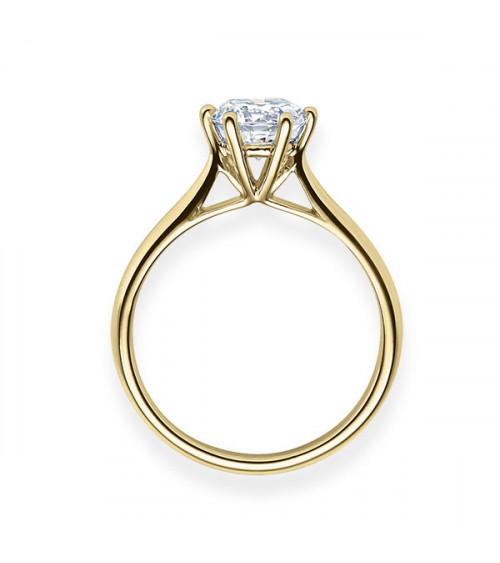 Anillo de compromiso original con un diamante artificial ético