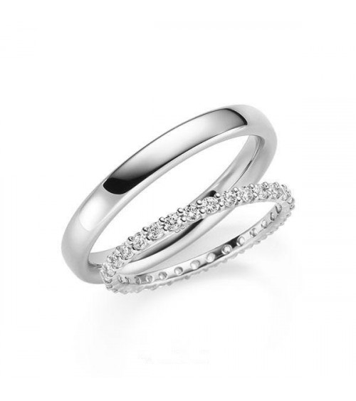 Exclusivo anillo de boda de Platino con corona de diamantes.