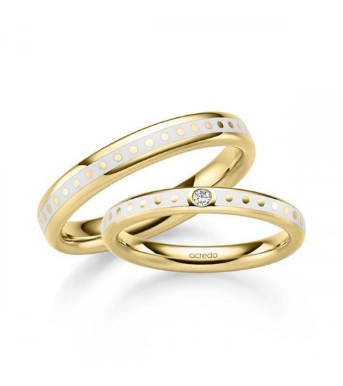 Exclusivas alianzas de boda de oro amarillo y negro