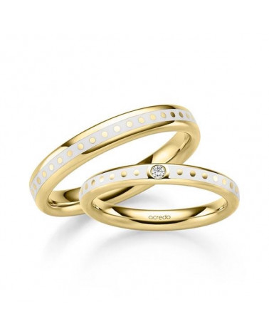 Exclusivas alianzas de boda de oro amarillo y negro