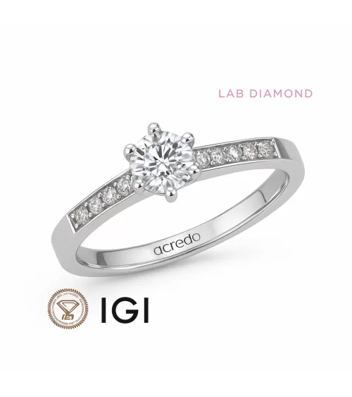 Anillo de compromiso combinado con diamante de laboratorio | Staring