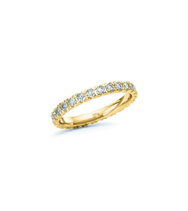 Anillo eternity de oro con media corona de diamantes naturales éticos