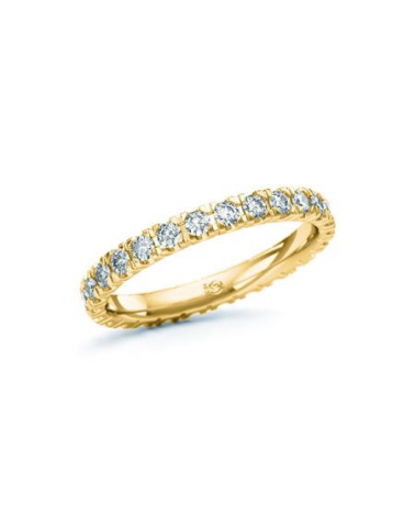 Anillo eternity de oro con media corona de diamantes naturales éticos