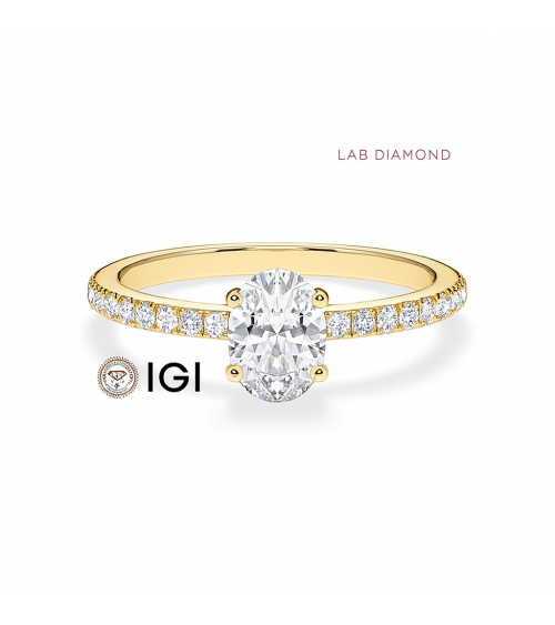 Lab-grown diamond pavé engagement rings