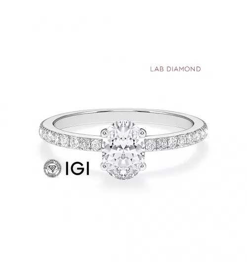 Anillos combinados de compromiso  con diamantes laboratorio | Staring