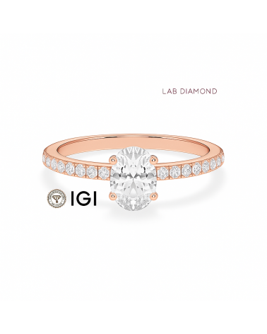 Lab-grown diamond hidden halo engagement rings