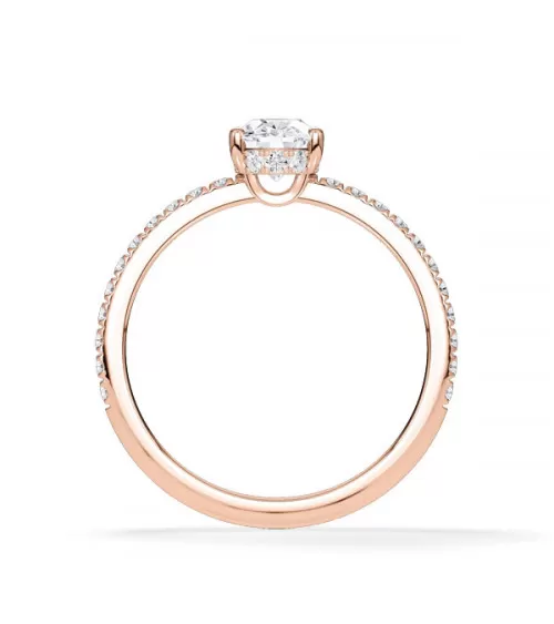 Lab-grown diamond hidden halo engagement rings
