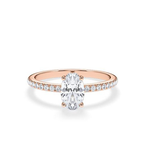 Lab-grown diamond hidden halo engagement rings