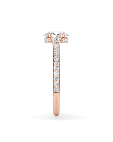 Lab-grown diamond hidden halo engagement rings