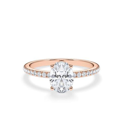 Lab-grown diamond hidden halo engagement rings