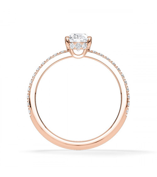 Lab-grown diamond hidden halo engagement rings