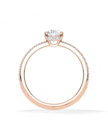 Lab-grown diamond hidden halo engagement rings