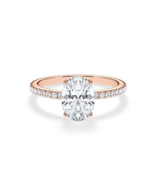 Lab-grown diamond hidden halo engagement rings