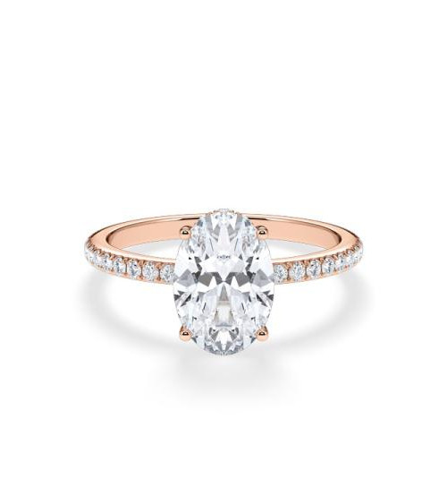 Lab-grown diamond hidden halo engagement rings