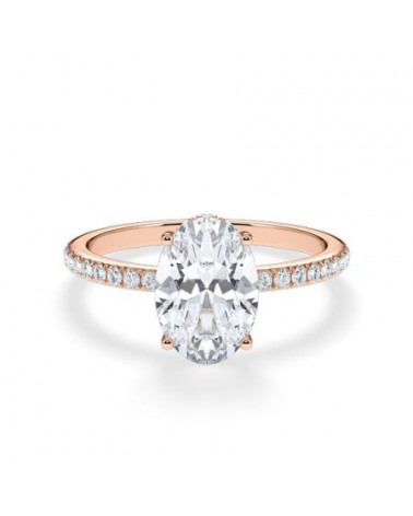 Lab-grown diamond hidden halo engagement rings