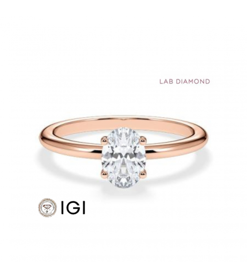Oval Diamond Engagement Rings in 18k Rose Gold | Staring