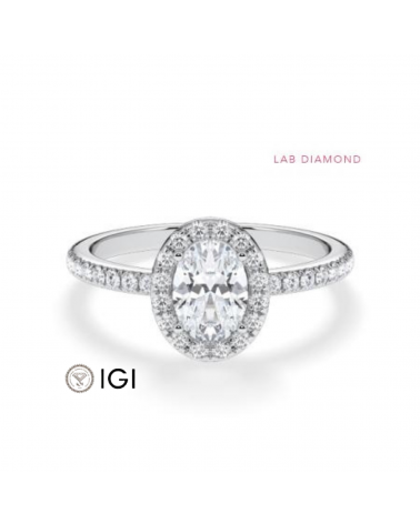 Halo engagement rings with lab-grown diamonds | Staring