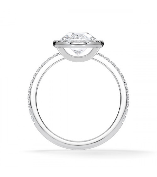 Anillos de compromiso halo con diamantes de laboratorio | Staring