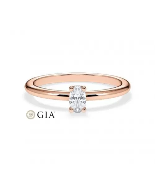 anillos pedida  en oro rosa con diamante natural | Staring