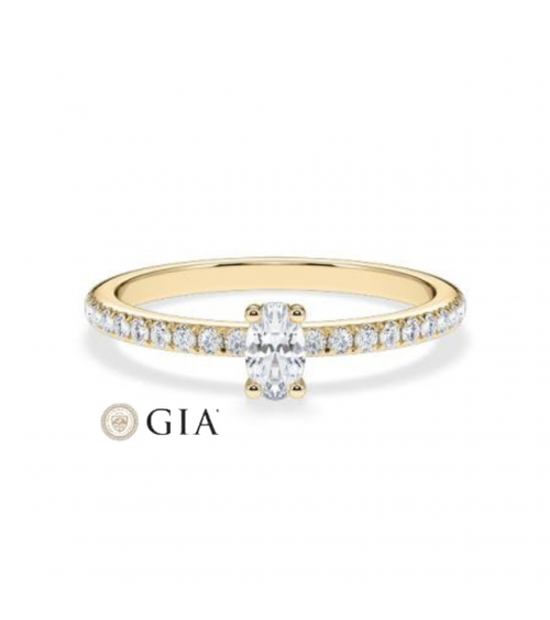 Anells de compromís amb diamants talla oval certificats | Staring