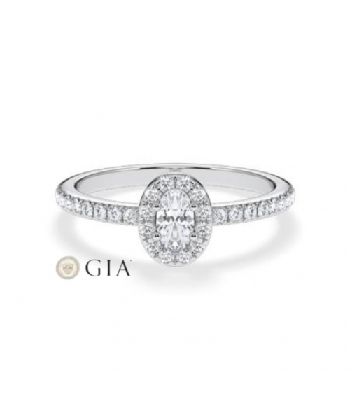 Anillos de compromiso halo con diamantes certificados  | Staring