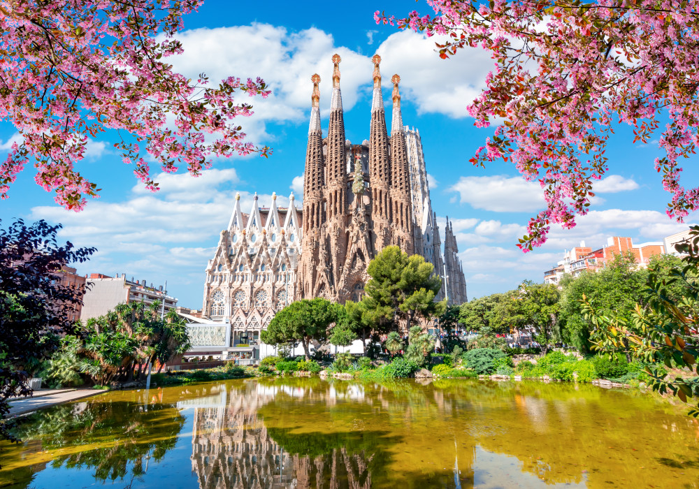 Vista de la ciudad de Barcelona Sagrada familia